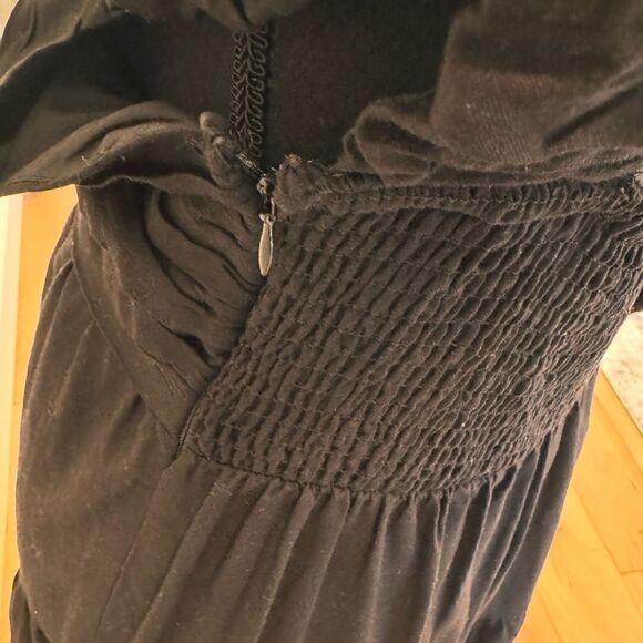 Jason Wu Linen Blend black Tiered Maxi Dress M - Picture 2 of 11